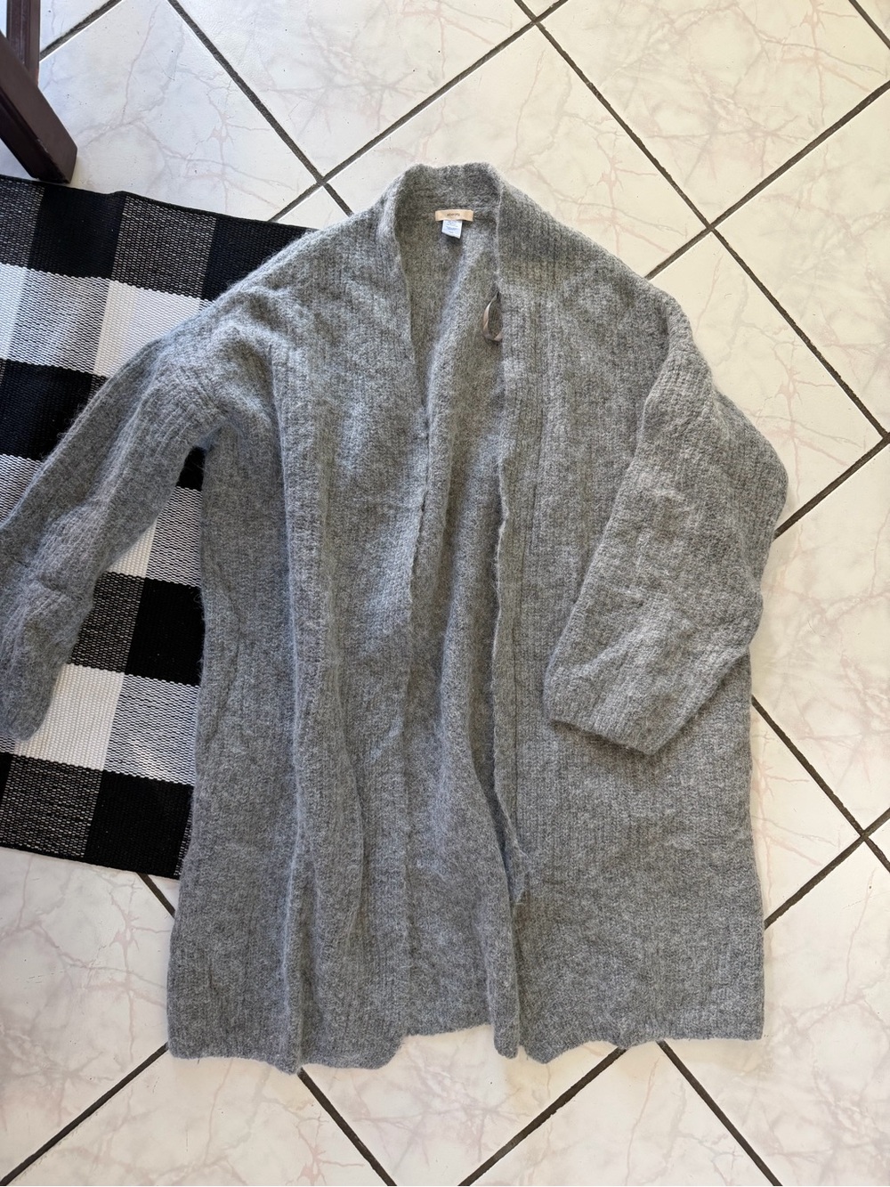 Eberjey Gray Open-Front Knit Cardigan